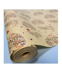 Упаковочная крафт бумага LOVE 0.7 x 60м