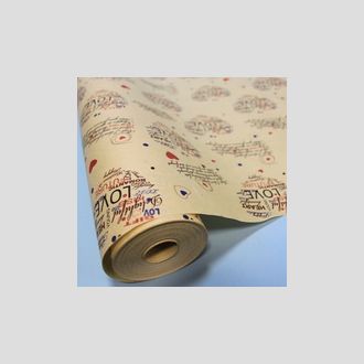 Упаковочная крафт бумага LOVE 0.7 x 60м