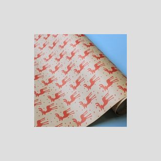 Упаковочная крафт бумага Олени Санты 0.7 x 60м