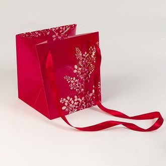 Сумка для цветов Bag Twig 17х14,5x14,5см красный
