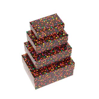 Коробки картонные 401-61 наб. из 4 прям. малых Цветные точки (15x11x7-95x4)