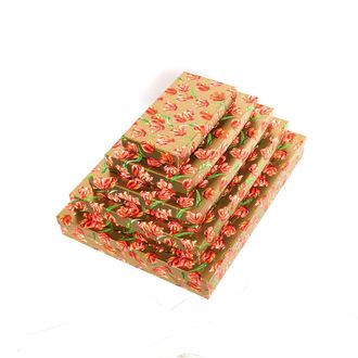 Коробки картонные 501-26 наб. из 5 прям. плоских Тюльпаны (20х10х3-40х30х5)