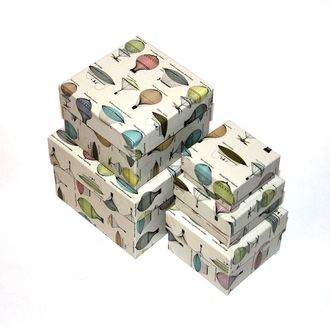 Коробки картонные 506-51 наб. из 5 квад. малых Воздушные шары (6,5x6,5x3,5-12,5x12,59,5)