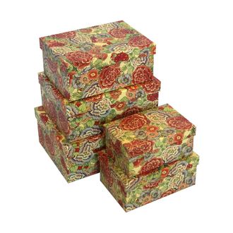 Коробки картонные 550-01-05 наб. из 5 прям. средних Цветы (19x12.6x9-29х21х12)