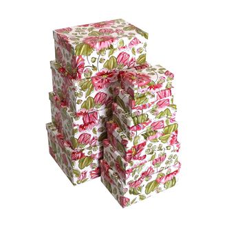 Коробки картонные 102-04-08 наб. из 10 прям. Нарциссы (32x21x13-13x7,5x4)