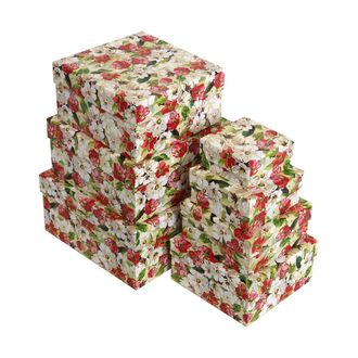 Коробки картонные 701-48 наб. из 7 квад. Акварель (20x20x10-8x8x4)