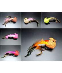 Набор елочных игрушек прищепок  птичка Щегол